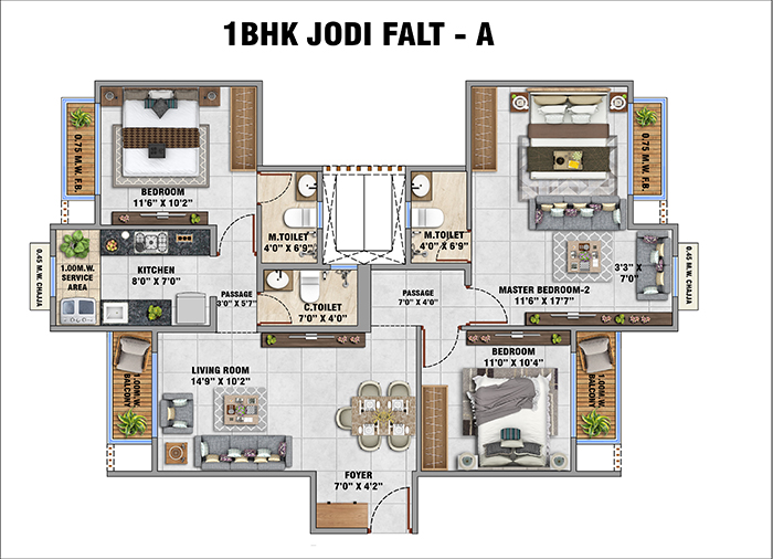 La Mer Growth City - Comfortable 1 BHK